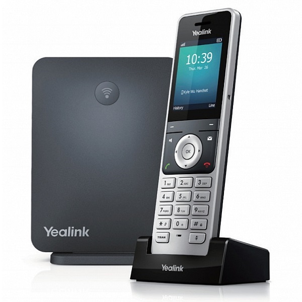 Yealink W60P - беспроводная телефонная система, состоящая из базовой станции и беспроводной трубки